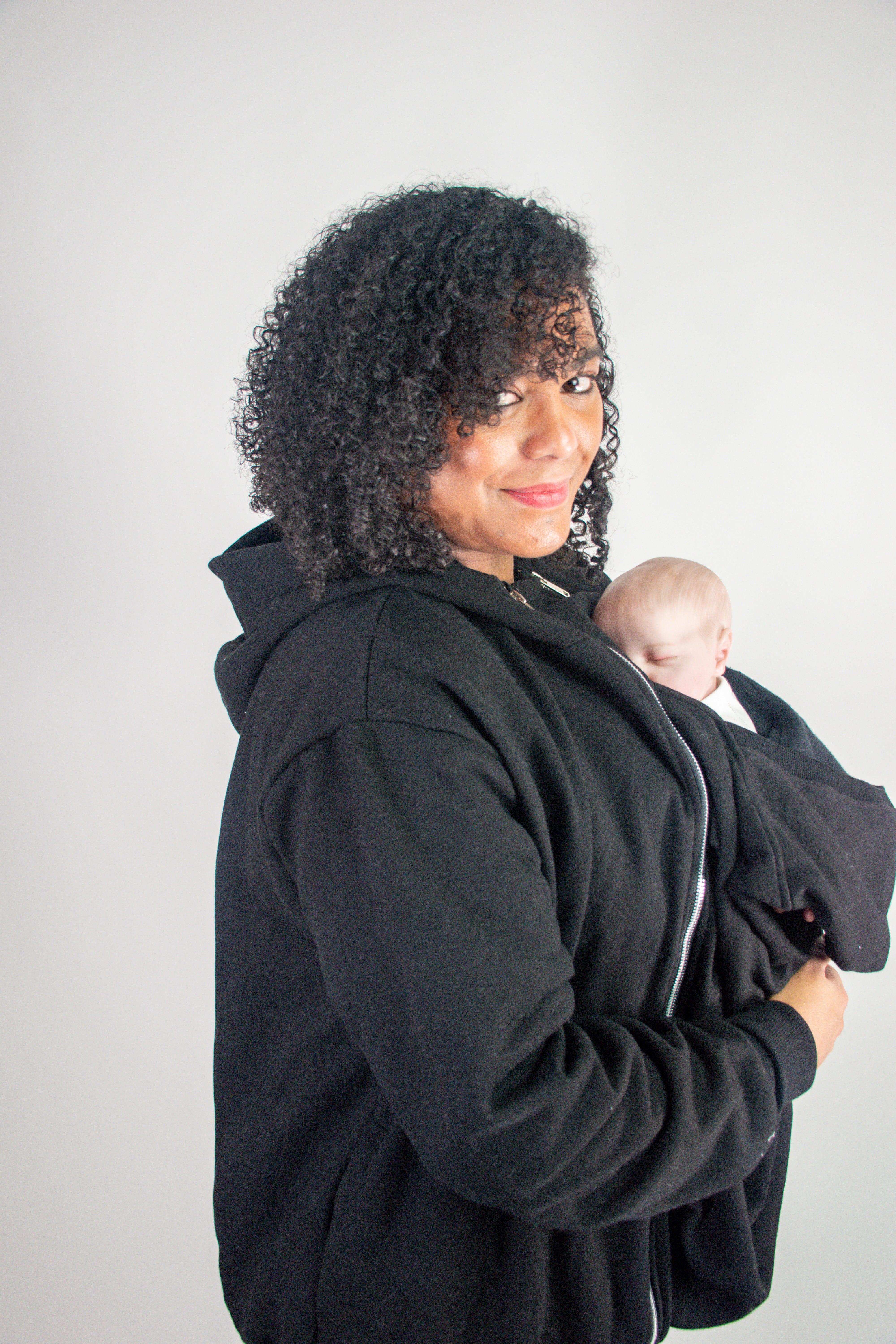 Black Baby Carrier Hoodie (Wear Over Your Carrier)