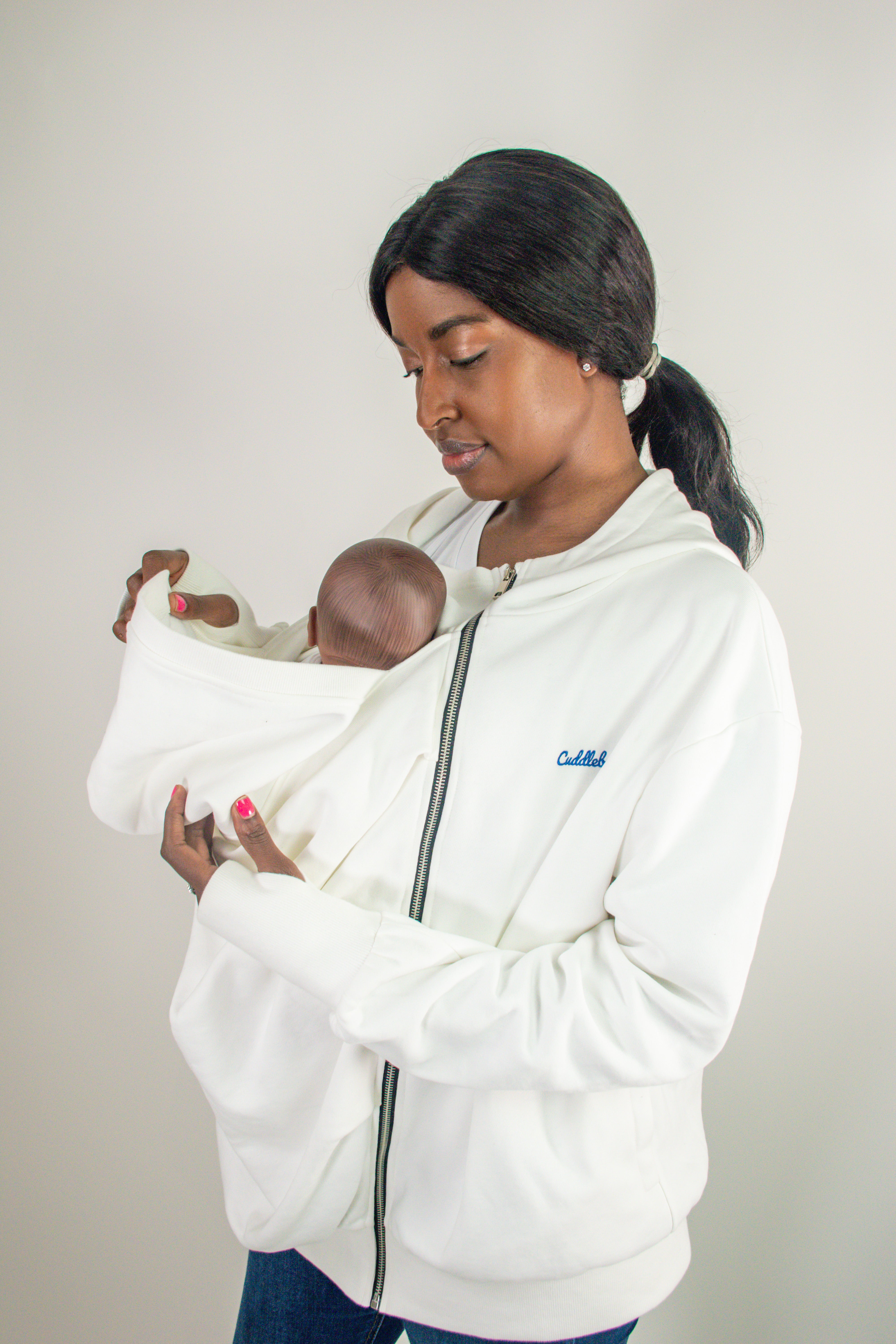 White Baby Carrier Hoodie (Wear Over Your Carrier)