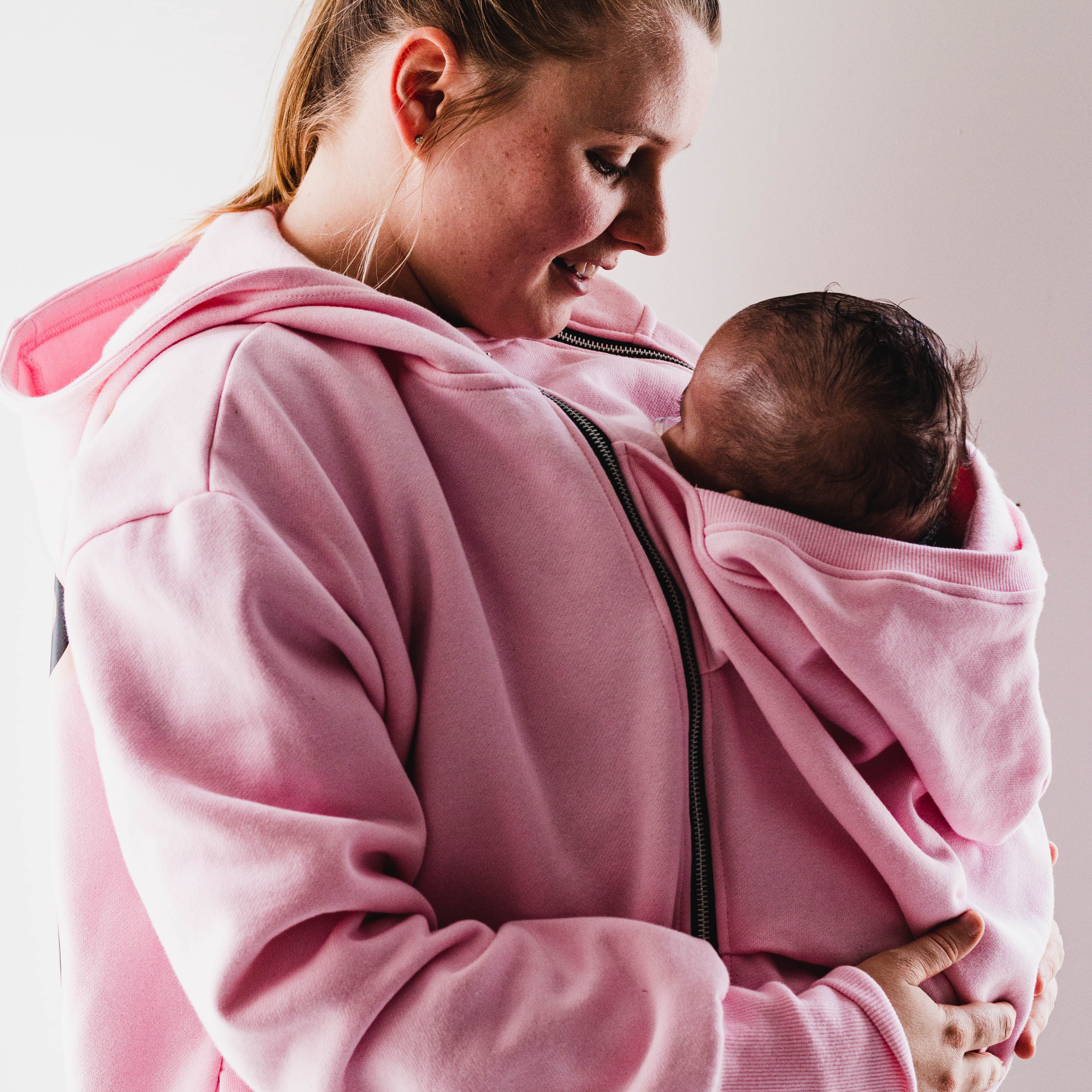 Pink Slogan Baby Carrier Hoodie (Wear Over Your Carrier)