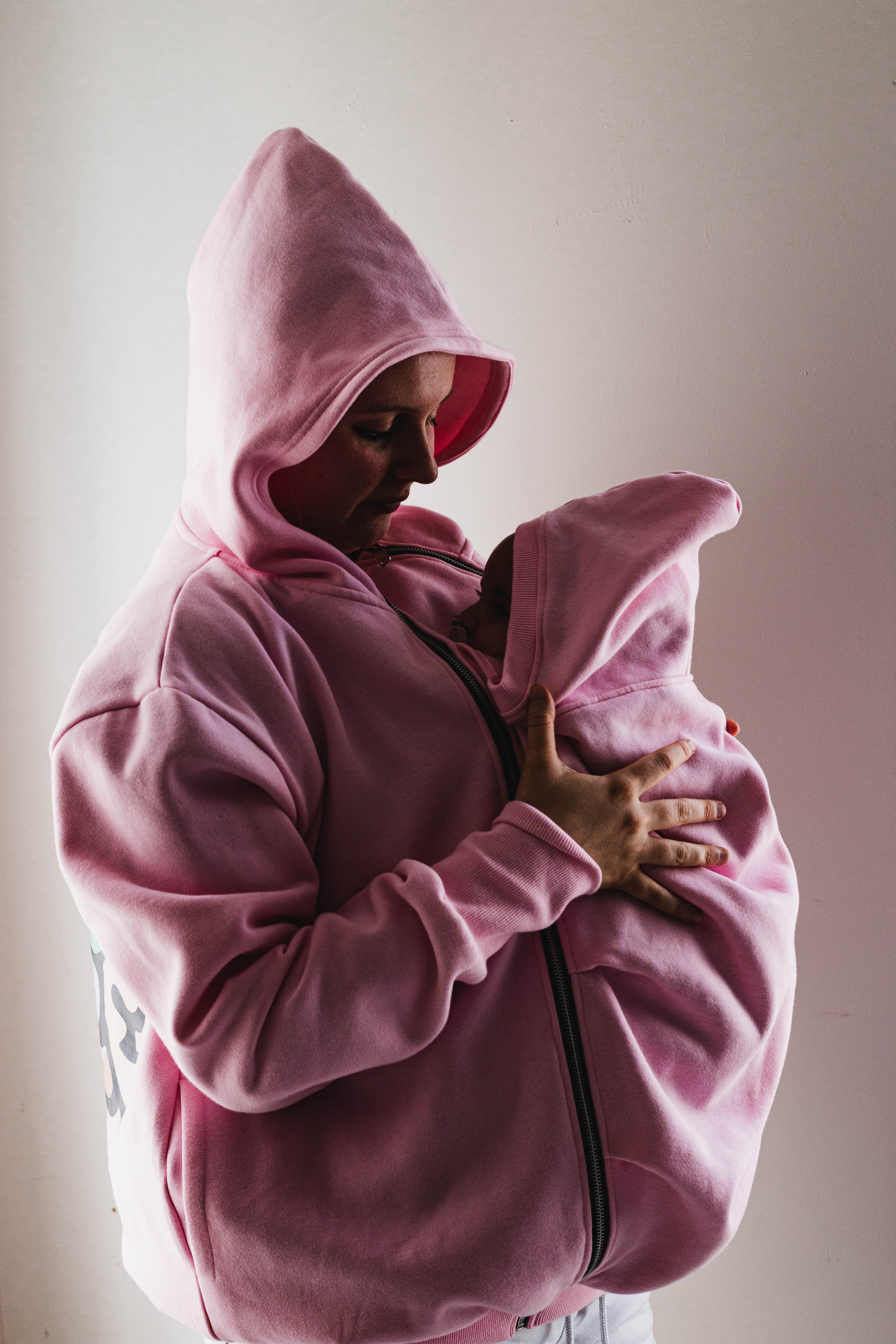 Pink Slogan Baby Carrier Hoodie (Wear Over Your Carrier)