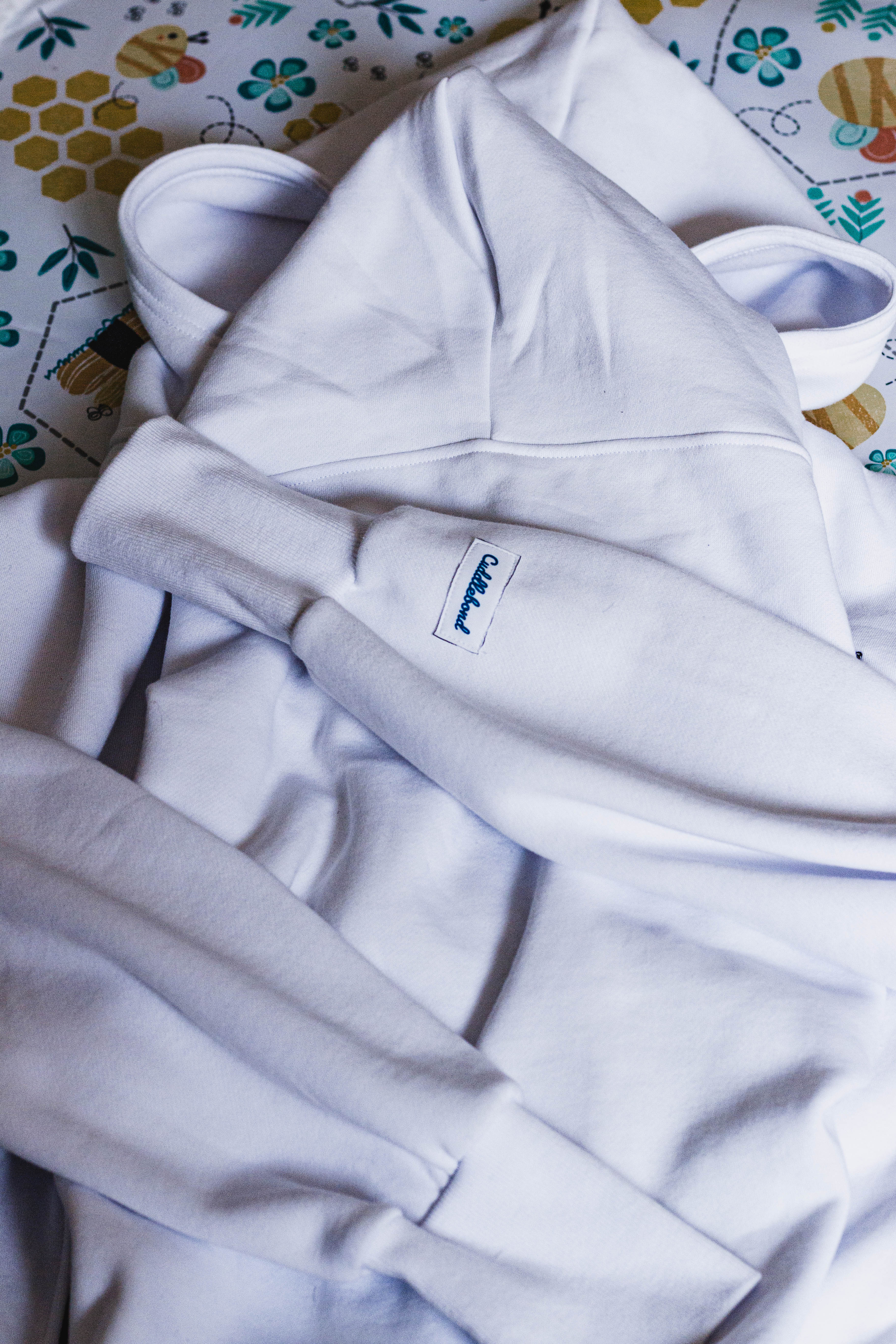 White Slogan Baby Carrier Hoodie (Wear Over Your Carrier)