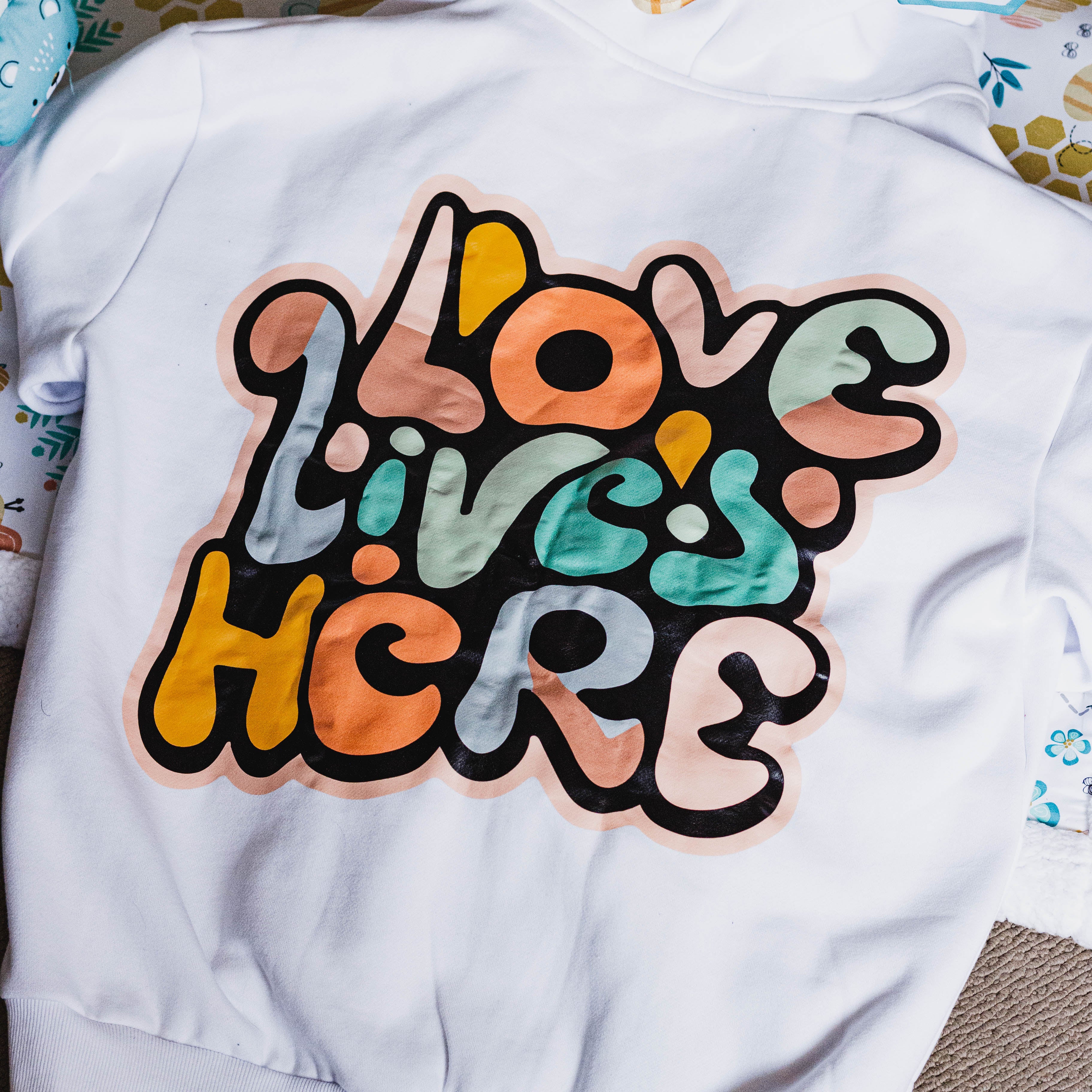 White Slogan Baby Carrier Hoodie (Wear Over Your Carrier)