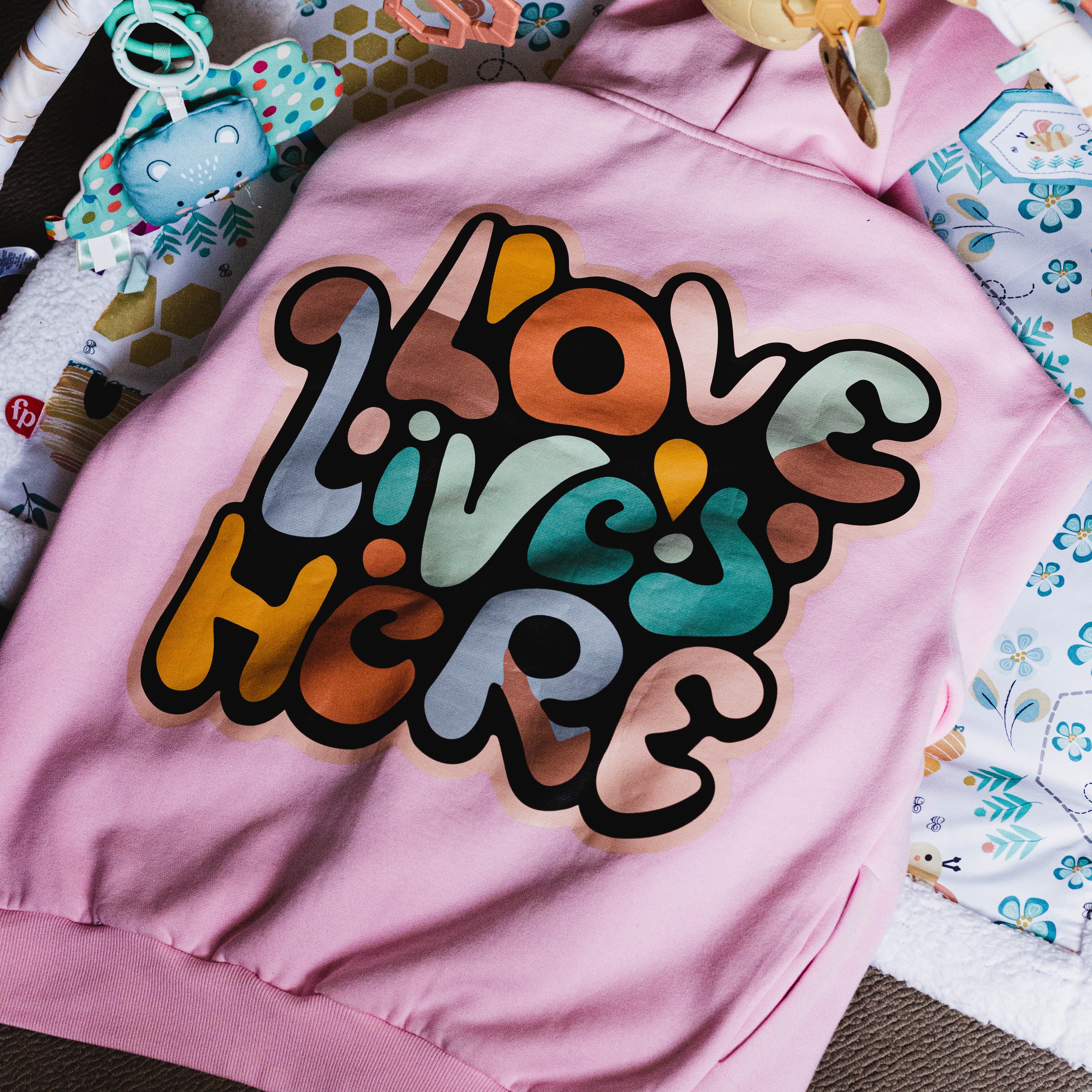 Pink Slogan Baby Carrier Hoodie (Wear Over Your Carrier)