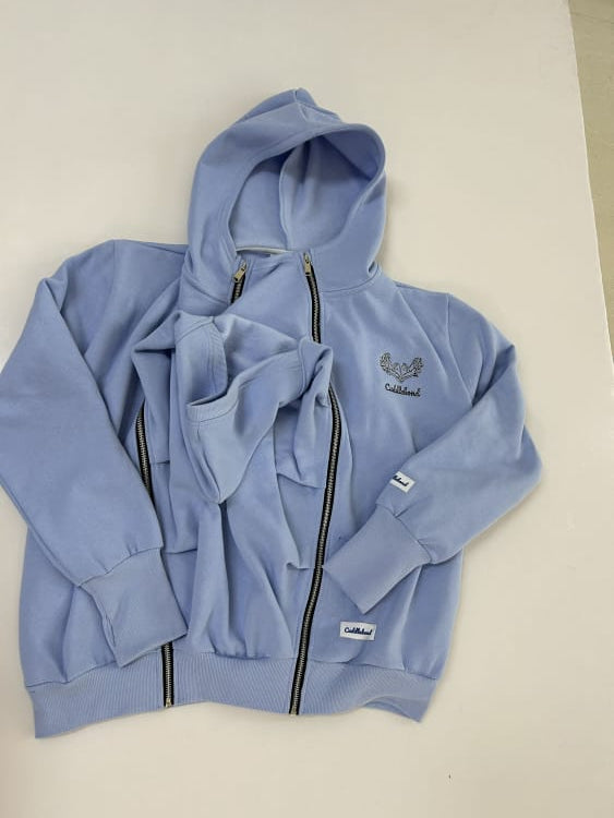 Blue Slogan Baby Carrier Hoodie (Wear Over Your Carrier)