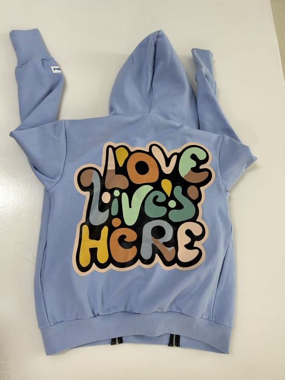 Blue Slogan Baby Carrier Hoodie (Wear Over Your Carrier)