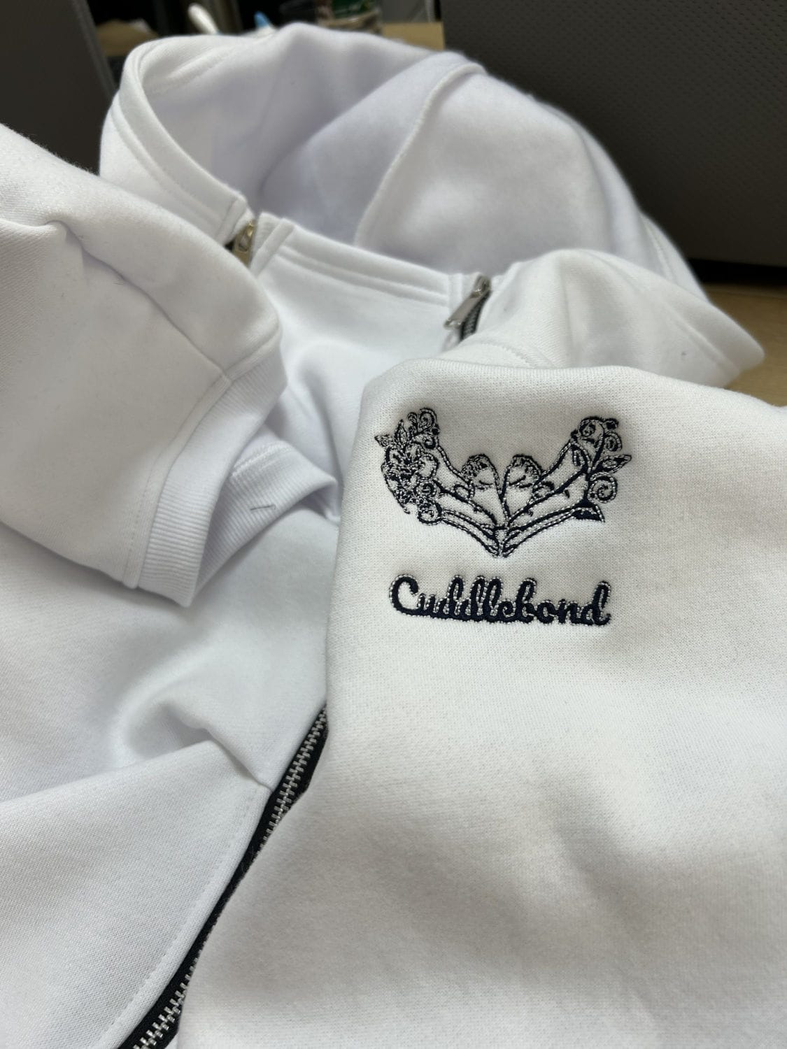 White Slogan Baby Carrier Hoodie (Wear Over Your Carrier)