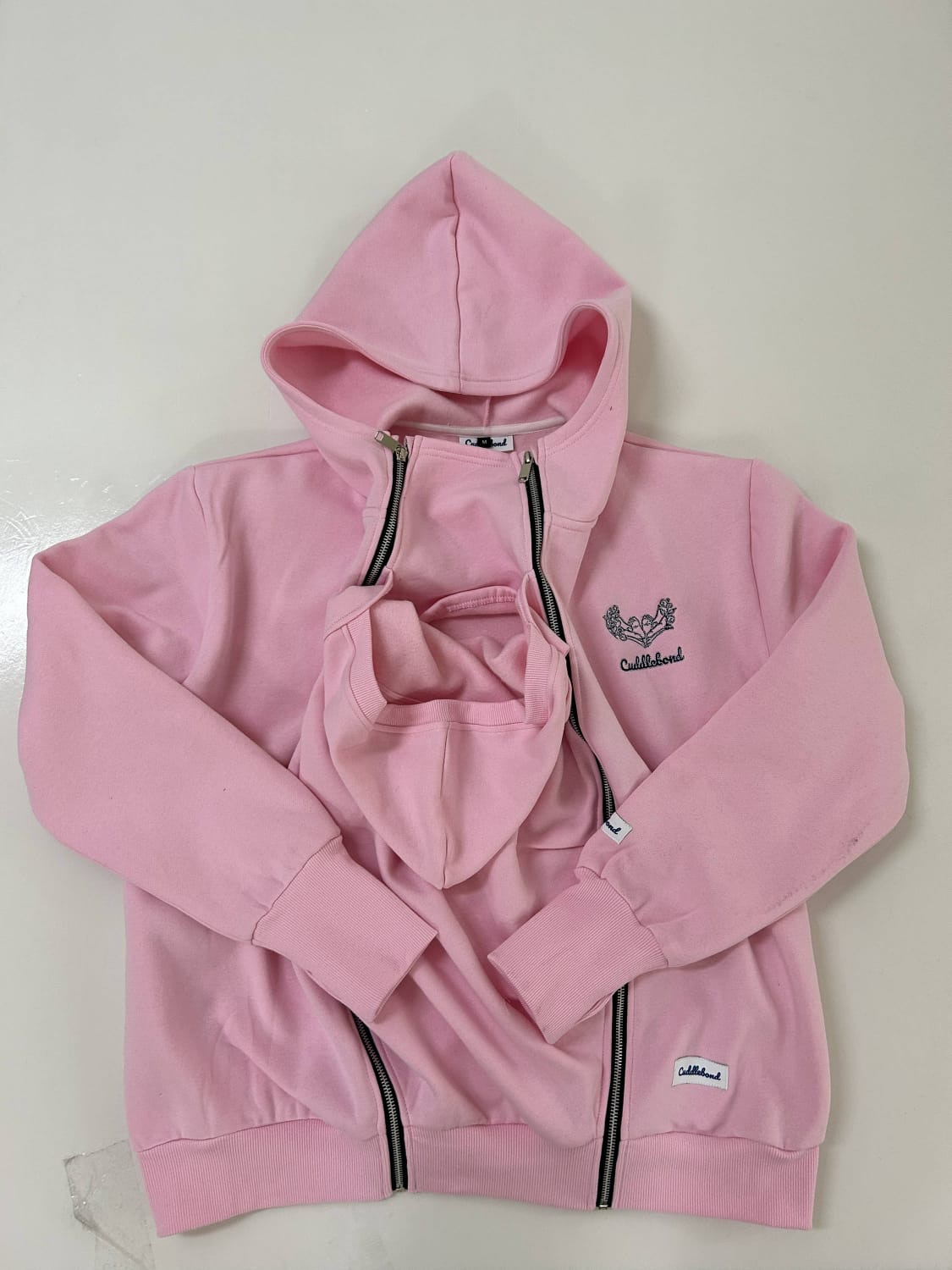 Pink Slogan Baby Carrier Hoodie (Wear Over Your Carrier)