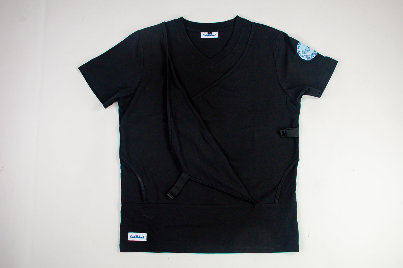 Black baby carrier t-shirt by itself